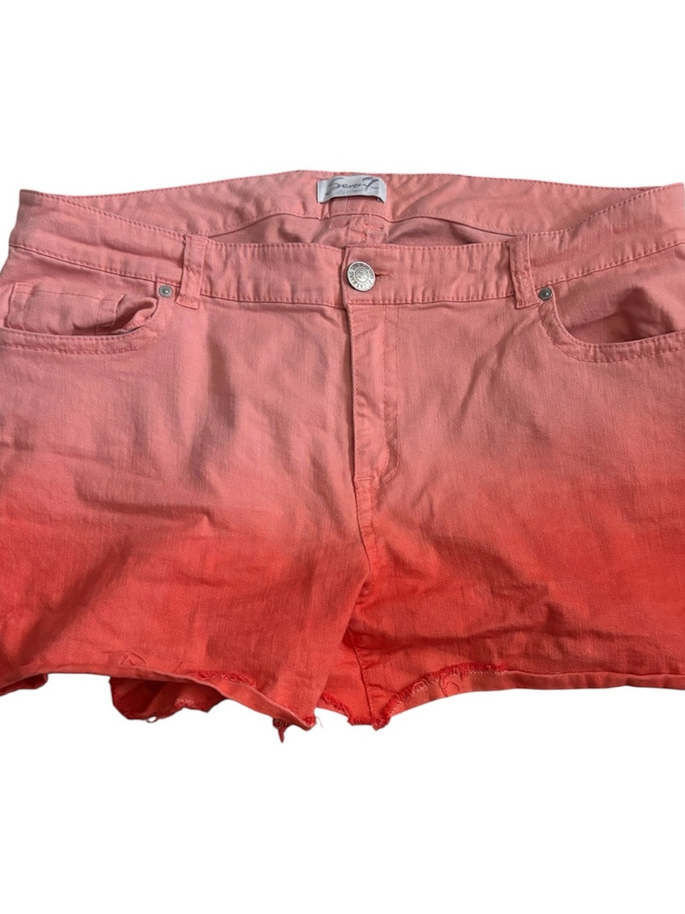 Seven7 Coral to Orange Ombre Jean Shorts